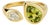 Toi Et Moi Gemstone Ring: Peridot and Moissanite, Size 7.5 For Sale
