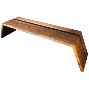Italian Minimalist Monolithic Oak Bench