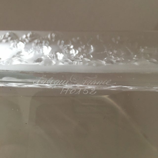 Lalique 1990s French Lalique Roses Square Bowl For Sale - Image 4 of 7