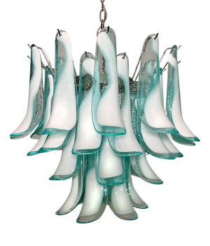 Italian Green Petal Chandelier, Murano, 1995