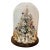 Vintage Artisan Mini Christmas Tree W Angels Under Glass Dome For Sale