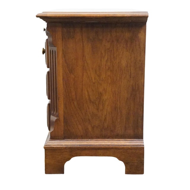 Stanley Furniture Solid Oak Rustic Early American 27" Three Drawer Nightstand 3413-80 For Sale - Image 12 of 15
