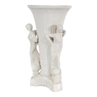 Vintage Art Deco Ceramic Flapper Girl Flower Vase Made in Japan C 1920/1930's For Sale