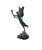 Black Winged Angel Statue Metal Goddess With Torch Sculpture Vintage Classic Decor For Sale - Image 8 of 9