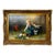 Large Late 20th Century Framed Painting of Child Feeding Rabbits in the Style of Düsseldorf School Artist Felix Schlesinger For Sale