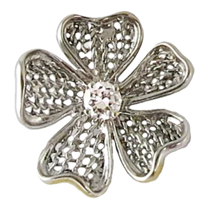 Vintage Platinum and Diamond Dogwood Flower Pendant