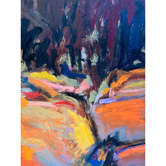 1980s Jean Krillé, Landscape No. 90, Oil on Wood, 1985 For Sale - Image 5 of 10