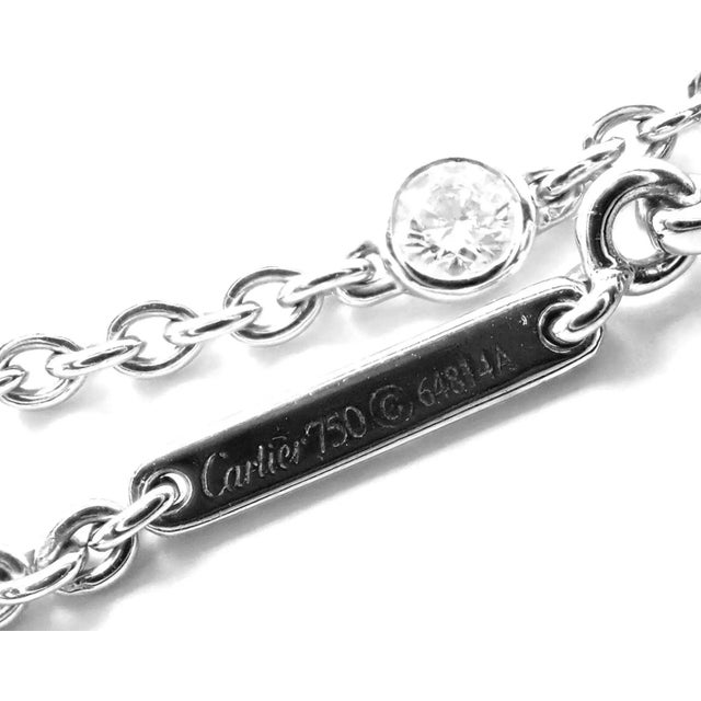 1990s Cartier Diamond 12 Station White Gold Chain Necklace For Sale In Philadelphia - Image 6 of 11