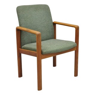 Vintage Schou Andersen Mobelfabrik Mid Century Danish Modern Teak Wood Arm Chair For Sale