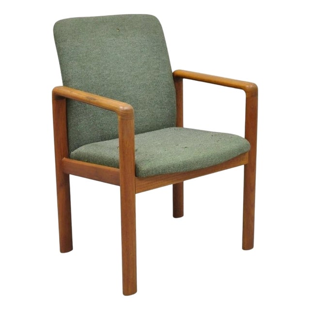 Vintage Schou Andersen Mobelfabrik Mid Century Danish Modern Teak Wood Arm Chair For Sale