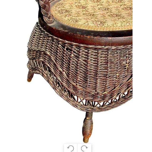 Early 20th Century Eastern Seaboard Jenkins & Phipps Stick and Ball Wicker Portrait Chair For Sale - Image 9 of 12