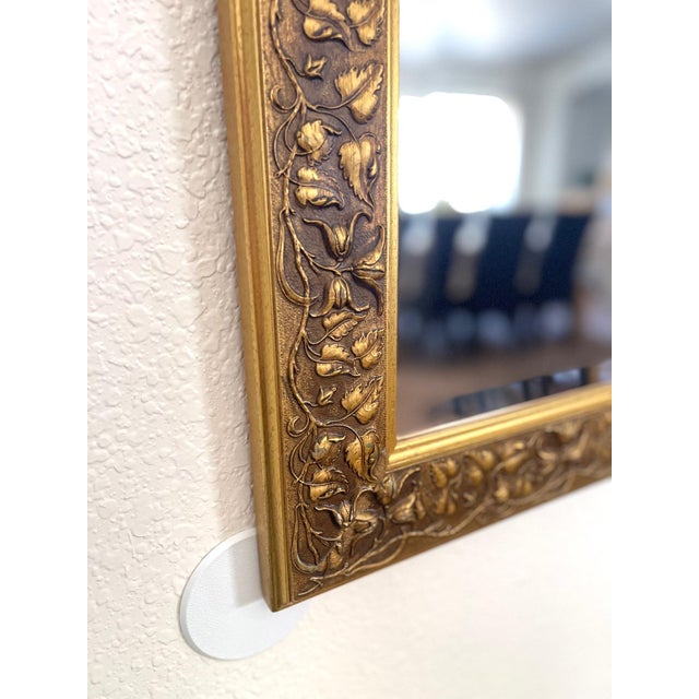 Mid 20th Century Vintage European Gold Gilt Beveled Mirror For Sale - Image 5 of 16
