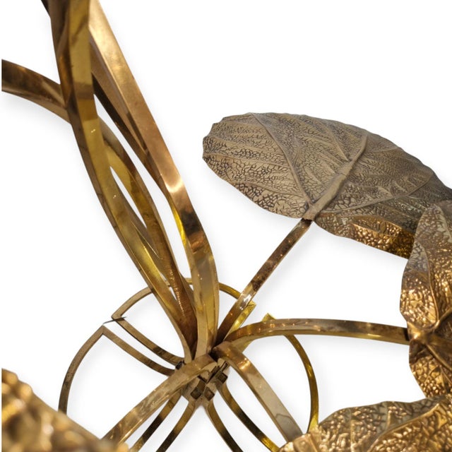 Brass Rhubarb Leaf Lamp by Tommaso Barbi, 1970s For Sale - Image 6 of 13