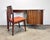Mainline by Hooker Mid Century Modern Walnut Tambour Door Writing Desk & Chair Trapezoidal Top For Sale - Image 4 of 12