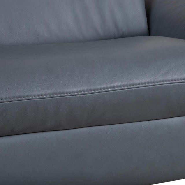 Himolla 1065 Leather Two-Seater Blue Grey Electric Function Sofa For Sale - Image 10 of 18