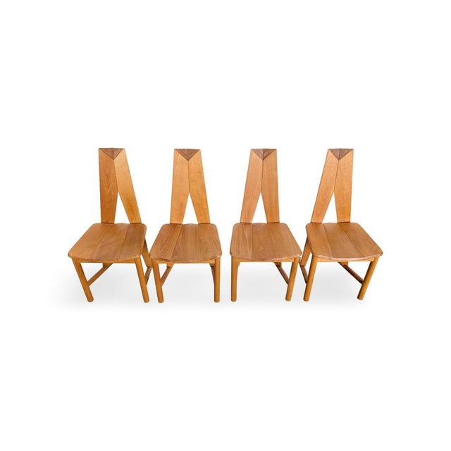 We are offering a beautiful set of four vintage French chairs from 1980 for sale. Designed by Søren Nissen & Ebbe Gehl,...