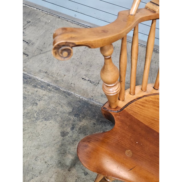 1960s d.r. Dimes Master's Chair Comb Back Windsor Arm Chair Bench New Hampshire Rare For Sale - Image 10 of 17
