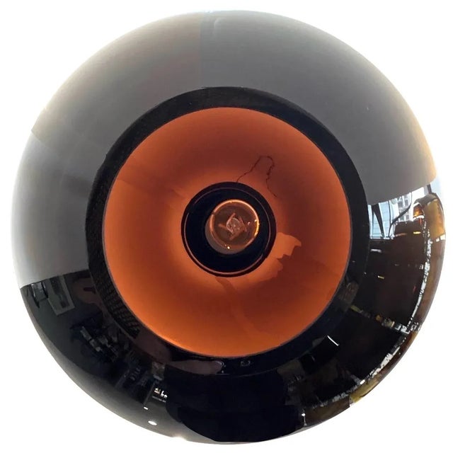 Metal Contemporary Brown Art Glass With Silver Leaf Embellishment Pendant - Large For Sale - Image 7 of 11