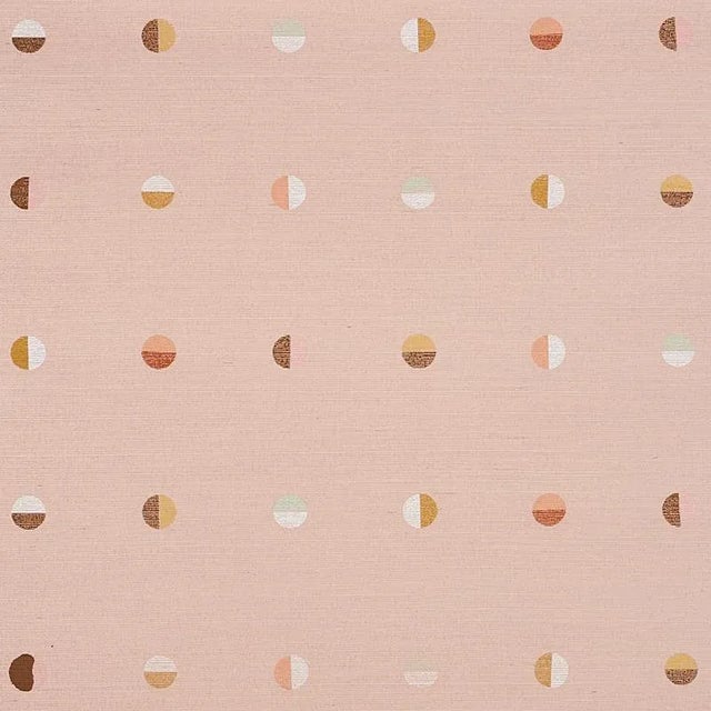 Schumacher Schumacher X Caroline Z Hurley Joshua Tree Hand Printed Sisal Wallpaper in Petal - 8 Yards For Sale - Image 4 of 4