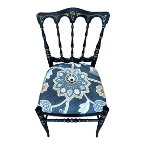 1960s Reupholstered Mid-Century Ebonized Tell City Co. Side Chair