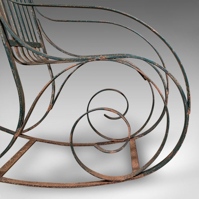 Antique Garden Lounger Set, English, Outdoor, Rocker, Steamer Chair, Edwardian For Sale - Image 11 of 12