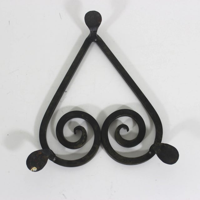 Vintage Wrought Iron Heart Shaped Trivet, Kettle Stand For Sale - Image 4 of 8