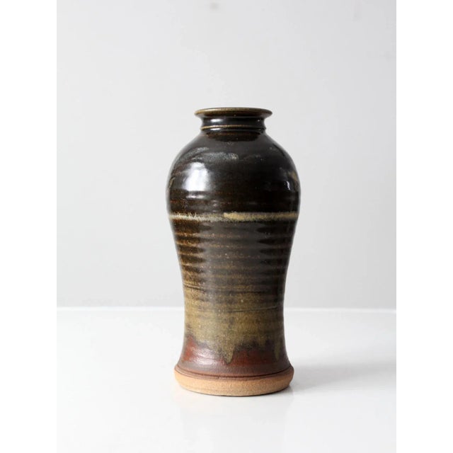 Contemporary Vintage Studio Pottery Vase For Sale - Image 3 of 11