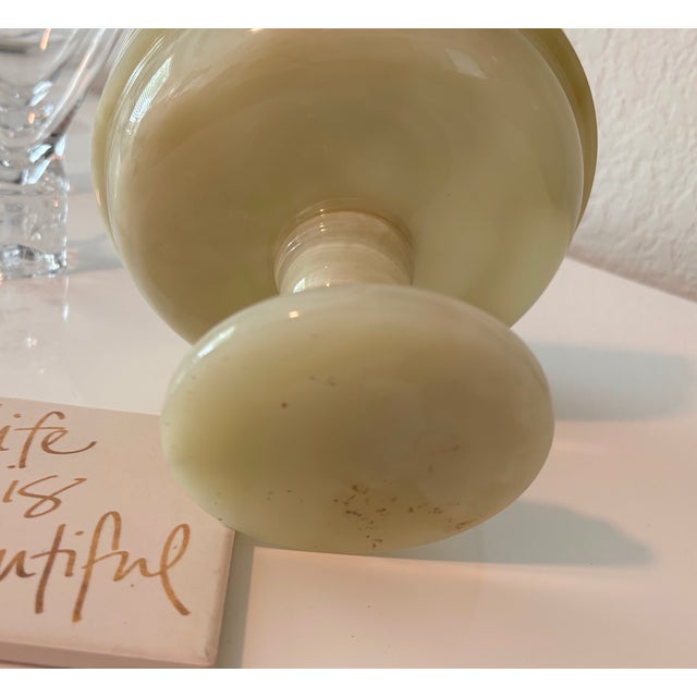 Mid 20th Century Italian Vide Poche Green Onyx Pedestal Compote Bowl For Sale - Image 12 of 12