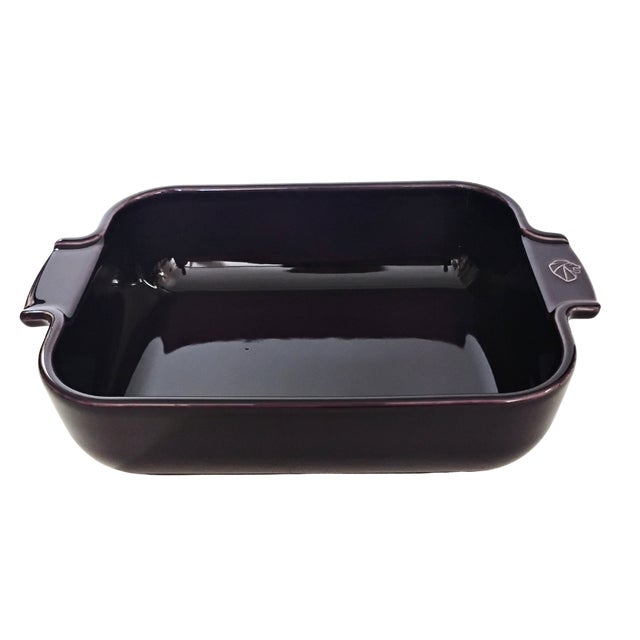 Vintage Peugeot France Ceramic Rectangular Baking Dish in Aubergine - 9.75" For Sale - Image 9 of 9