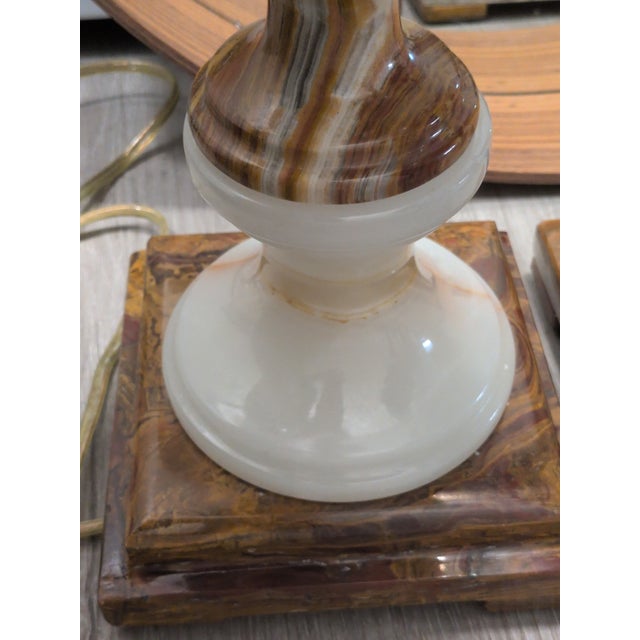 Vintage Onyx Table Lamps - a Pair For Sale - Image 10 of 12