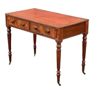 Regency Period Writing Table or Desk of Mahogany With Leather Top