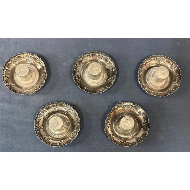 Early 20th Century Sterling "Fisher" Bobeches - Set of 5 For Sale - Image 4 of 5