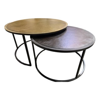 Crate and Barrel "Duke" Nesting Coffee Table For Sale