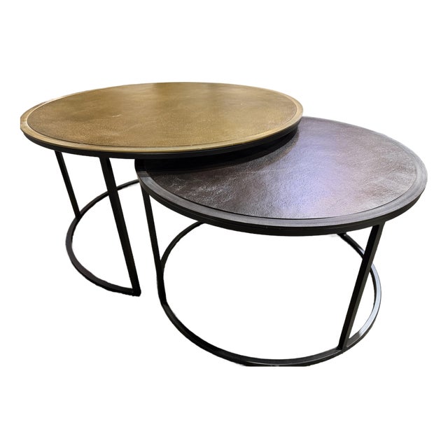 Crate and Barrel "Duke" Nesting Coffee Table For Sale