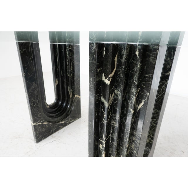 Glass Mid-Century Modern Dining Table in Marble and Glass attributed to Carlo Scarpa, Italy, 1960s For Sale - Image 7 of 10