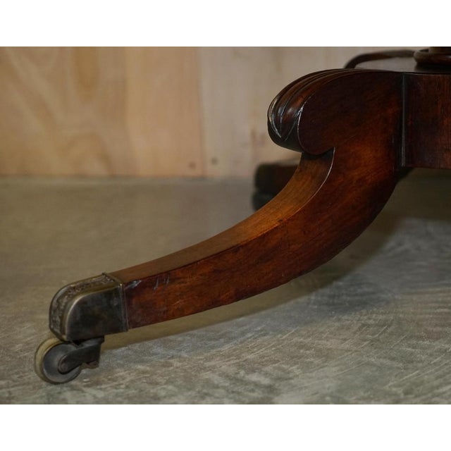 William IV Hardwood & Green Leather Library Dining Table, 1830s For Sale - Image 9 of 18