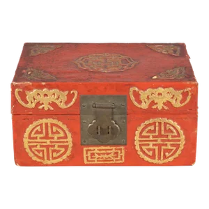 Late 19th Century Chinese Export Red Lacquered Box