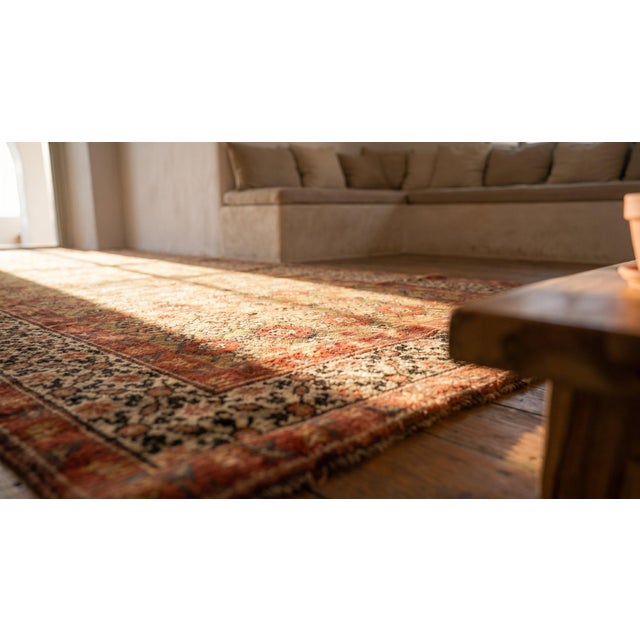 1890s Yellow Canary Geometric Tribal Antique Persian Serab Rug 3'4" X 8'0" Handknotted Wool Carpet For Sale - Image 9 of 9