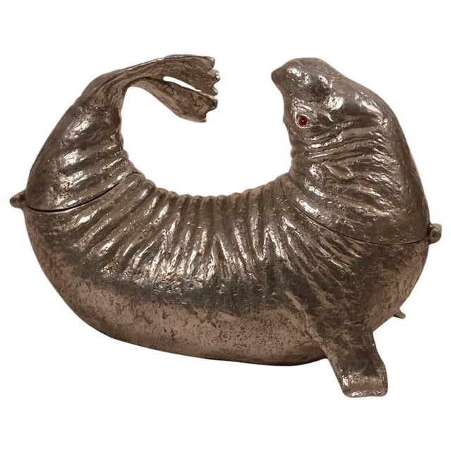 Metal Sea Lion Ice Bucket by Arthur Court For Sale - Image 7 of 7