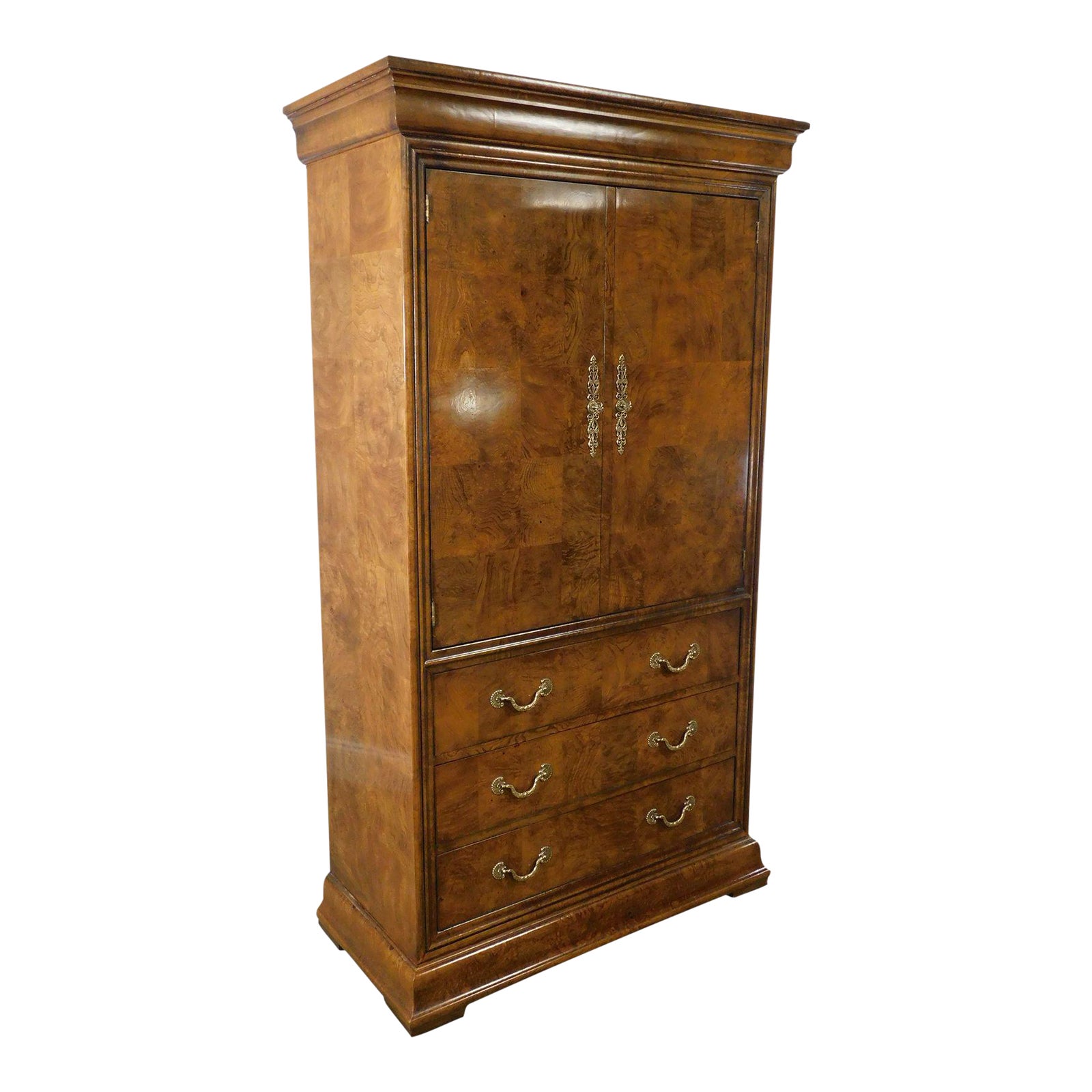 Henredon Charles X Collection Burl Wood Armoire Chairish