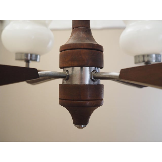 Vintage Danish Wooden Chandelier, 1970s For Sale - Image 10 of 11