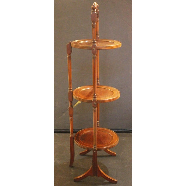 Sheraton Circa 1885-1905 English Sheraton Revival Tilting Muffin Stand For Sale - Image 4 of 9