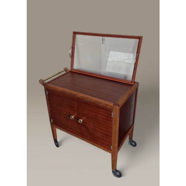 Art Deco Rolling Serving Cart with Removable Tray, 1930 For Sale - Image 15 of 18