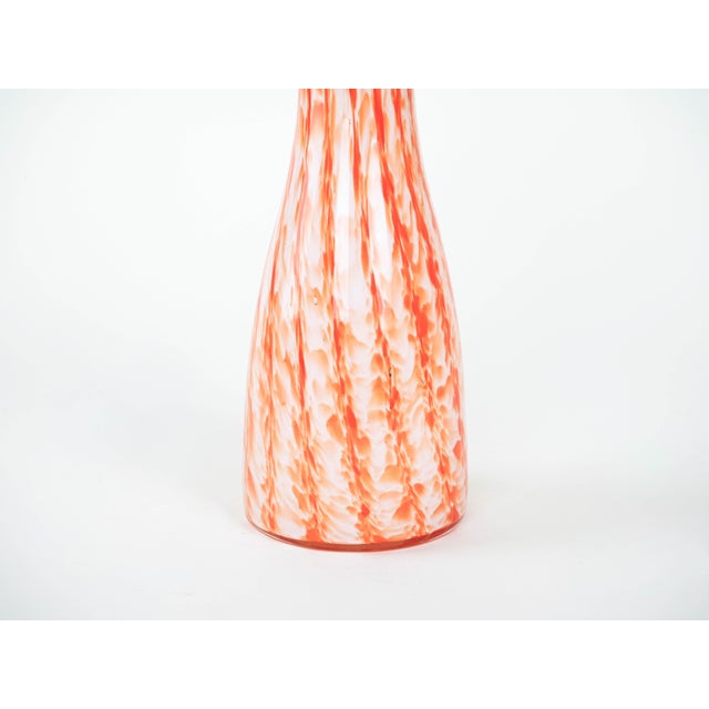 Glass Italian Orange Vase, 1960s For Sale - Image 7 of 9