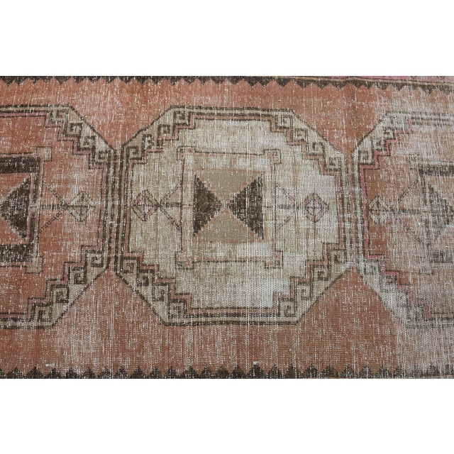 1970s Vintage Handmade Wool Cotton Orange Runner Rug For Sale - Image 10 of 11