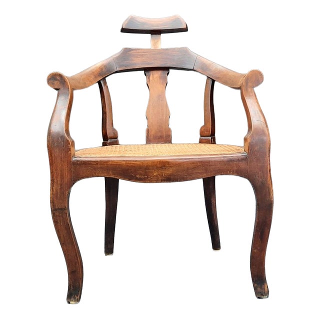 Antique Barbers Chair with Adjustable Headrest, 1900s For Sale