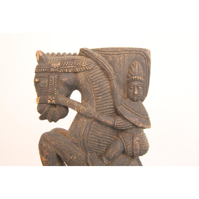 Black 19th Century Indian Carved Wood Object For Sale - Image 8 of 16