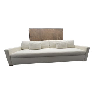 Rh Restoration Hardware Belgian Track Arm Bench-Cushion Sofa For Sale
