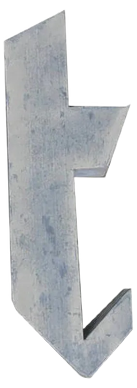 Vintage Italian Tin Letter T, 1970s