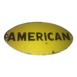 Vintage Enameled American Advertising Decor Sign For Sale